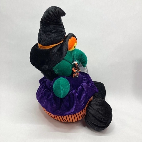 VINTAGE 1994 Dandee Velour Witch Halloween Plush Stuffed Animal Soft Expressions - Picture 5 of 9